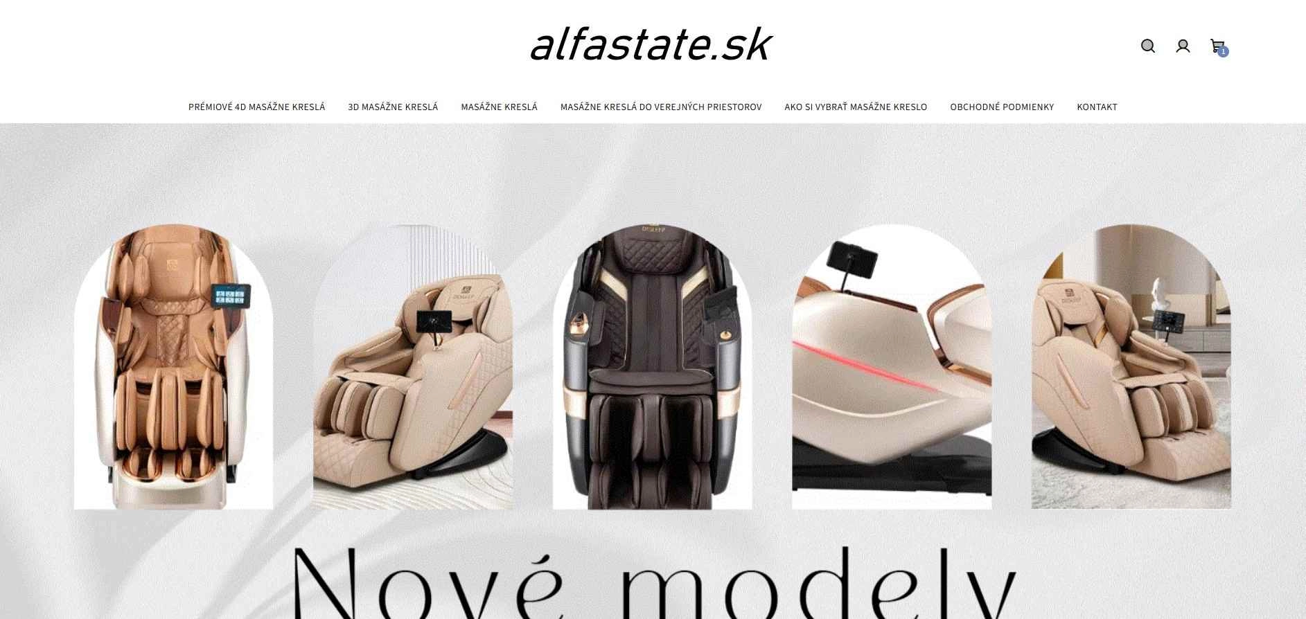 homepage Alfastate masážne kreslá