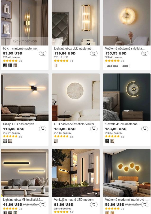 svietidlá z e-shopu LightInTheBox