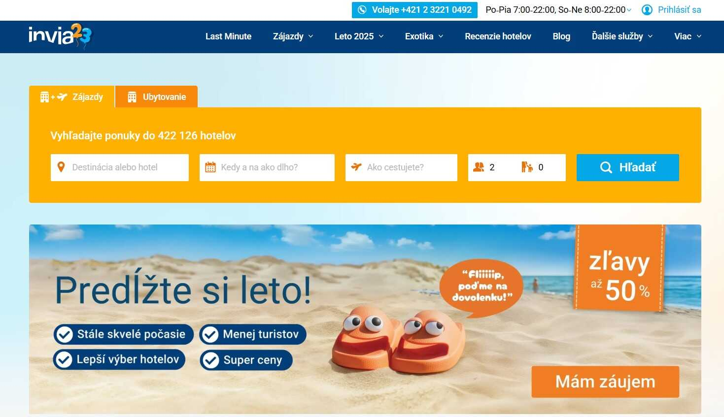 homepage Invia s ponukou pobytov na leto