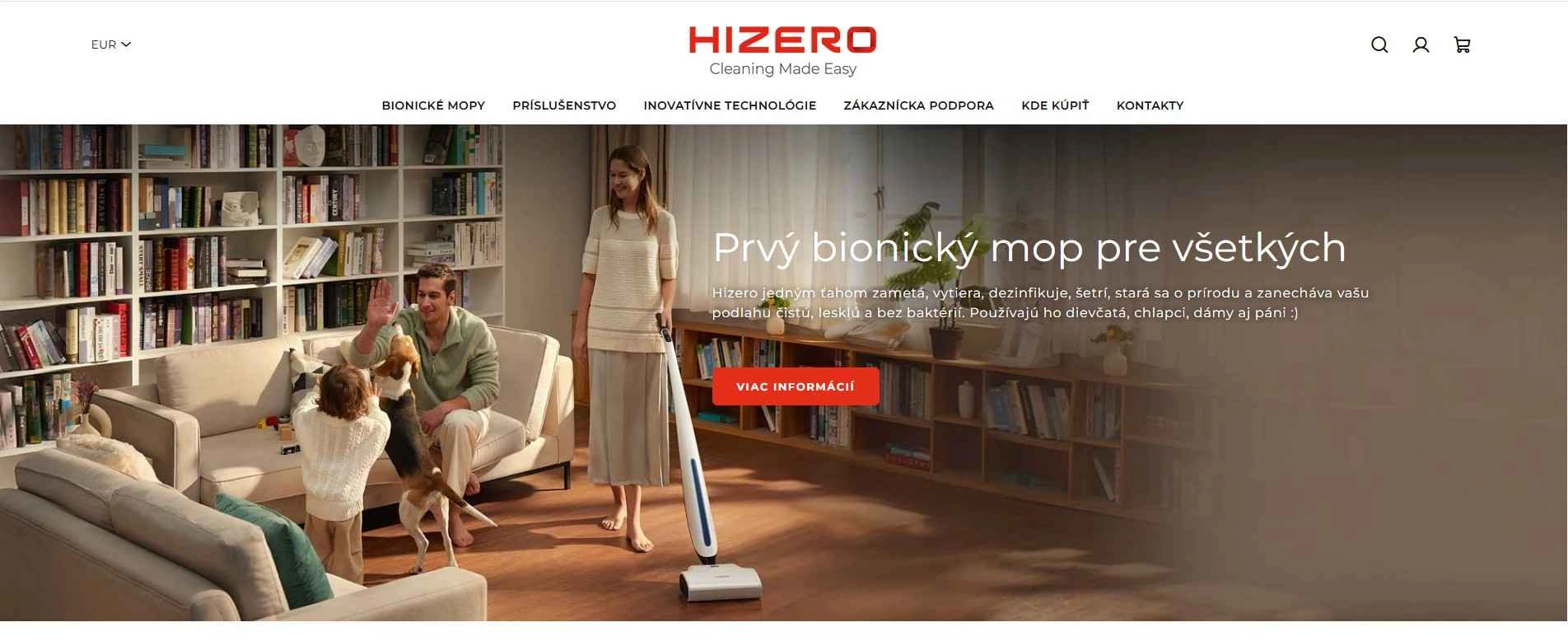 homepage Hizero bionické mopy