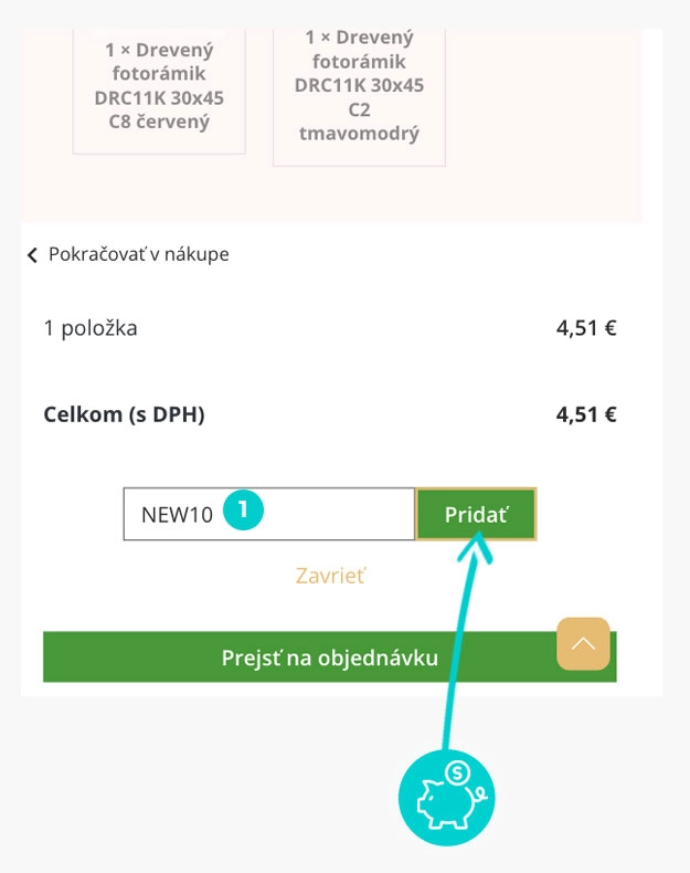 Návod ako uplatniť zľavový kód v košíku e-shopu Albumshop.sk