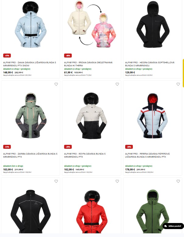 dámske bundy z e-shopu Alpine Pro