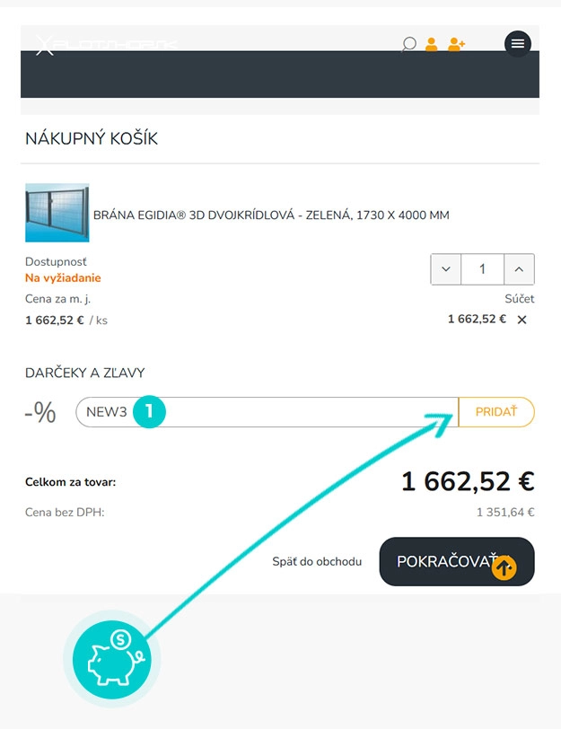 Návod ako uplatniť zľavový kód v košíku e-shopu Plotshop