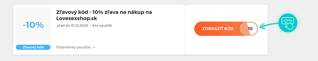Ukážka zľavového kódu Lovesexshop