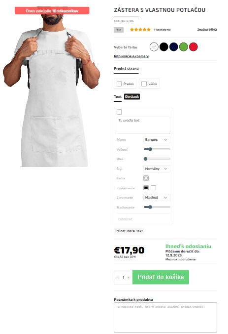 vytváranie zástery s vlastnou potlačou