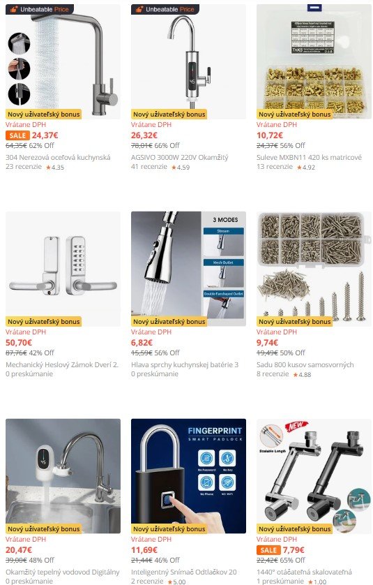 produkty do domácnosti z e-shopu Banggood