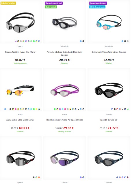 plavecké okuliare pre dospelých