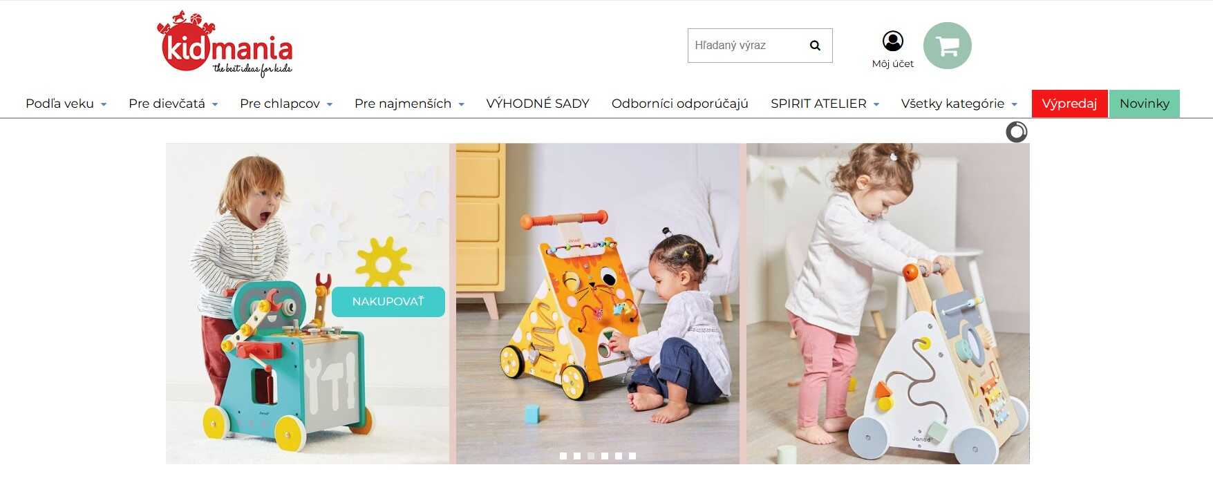 homepage Kidmania s ponukou detských hračiek