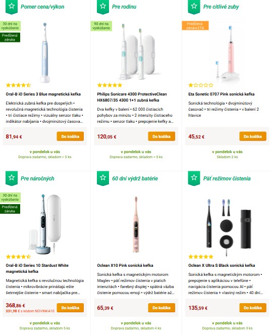 elektrické zubné kefky v e-shope Nazuby