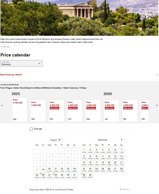 rezervácia leteniek do Atén