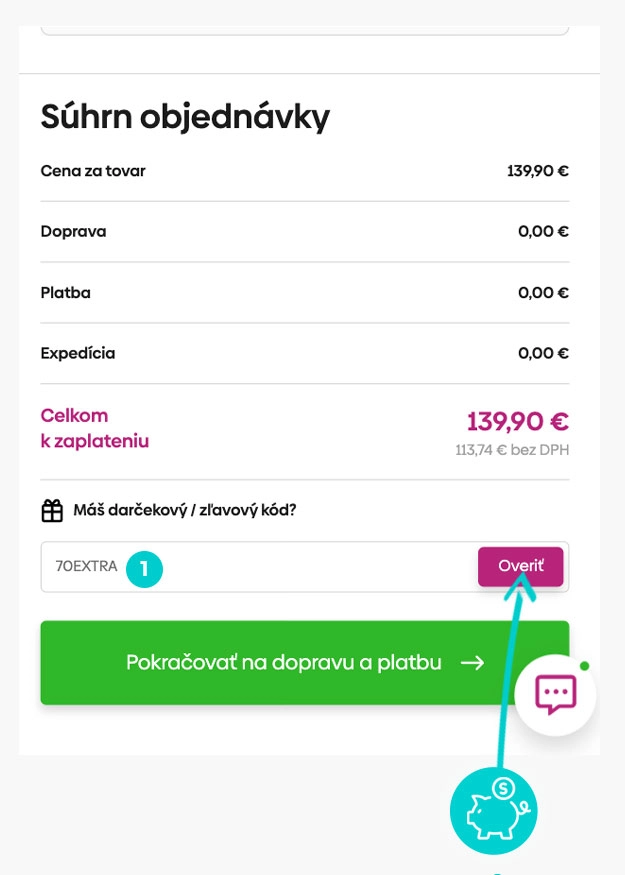 Návod ako uplatniť zľavový kód v košíku e-shopu Smarty