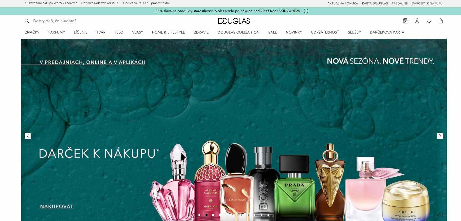 homepage Douglas parfumy darček k nákupu