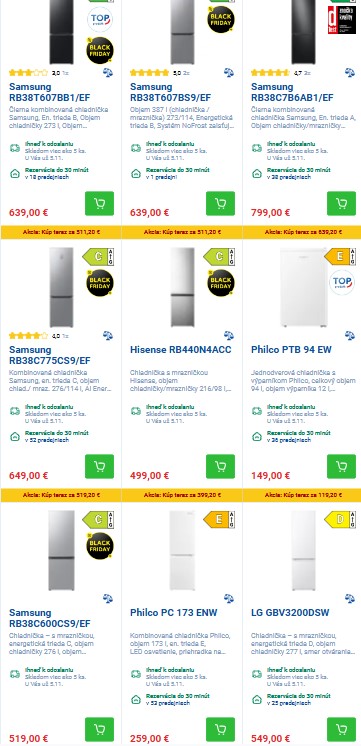 Chladničky s mrazničkou v e-shope Planeo