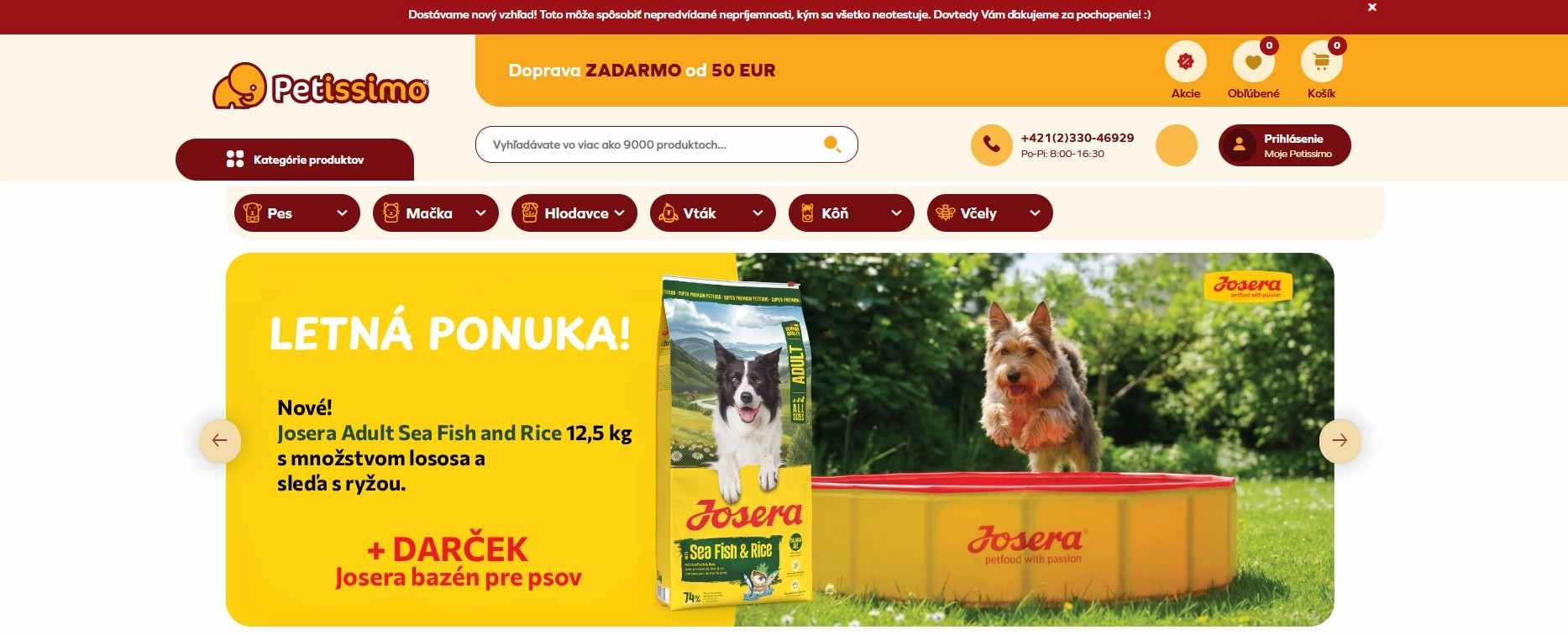 homepage Petissimo prémiové produkty pre zvieratá