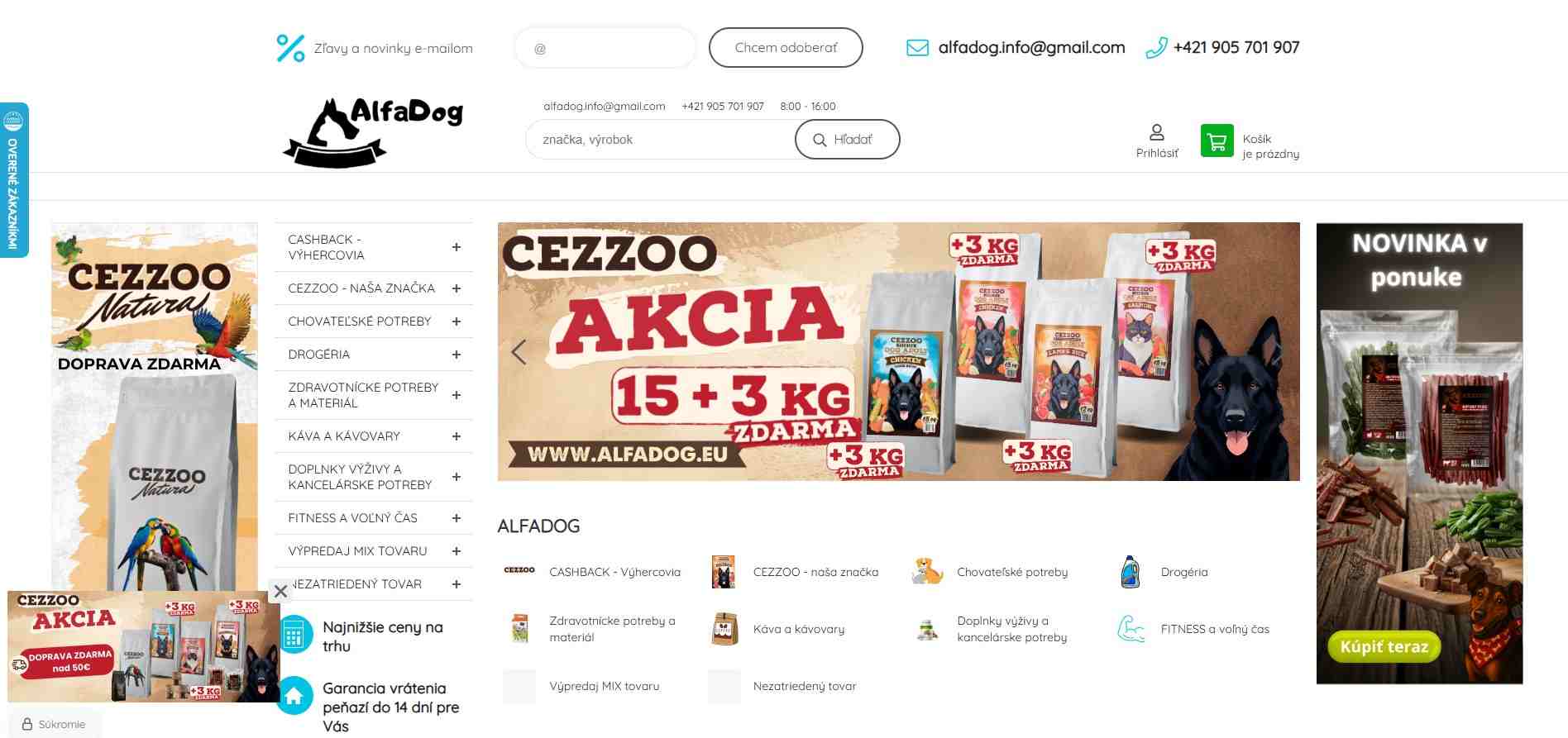 homepage AlfaDog chovateľské potreby