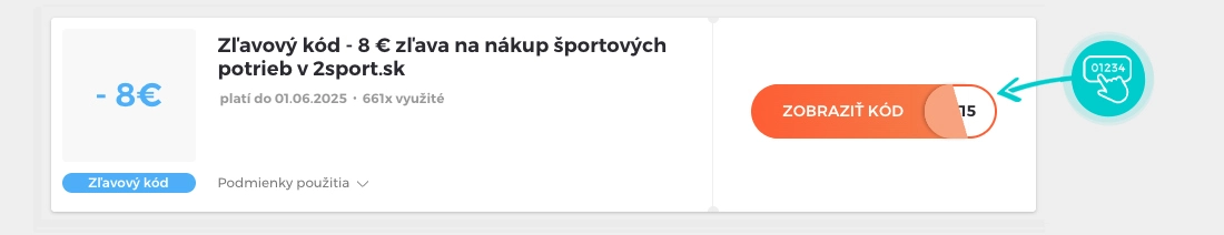 Ukážka zľavového kódu 2sport