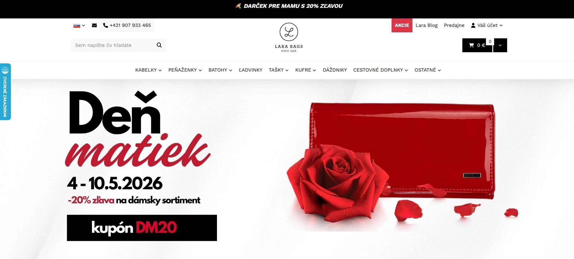 homepage Lara Bags kabelky peňaženky batohy tašky kufre dáždniky