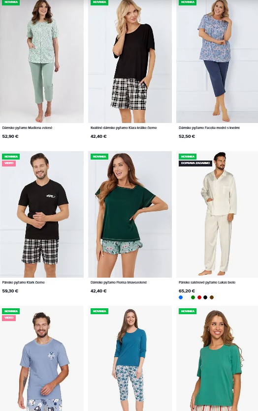 pyžamá z e-shopu Elegant