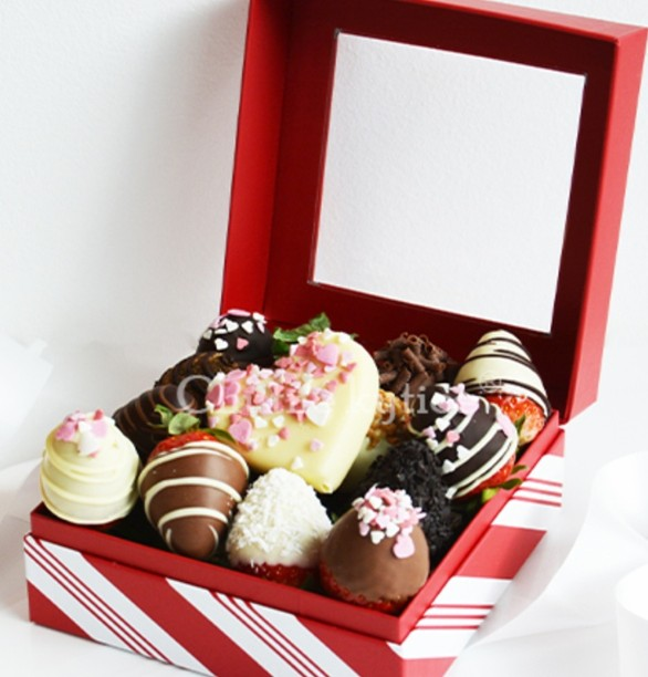 bonboniéra jahody v čokoláde