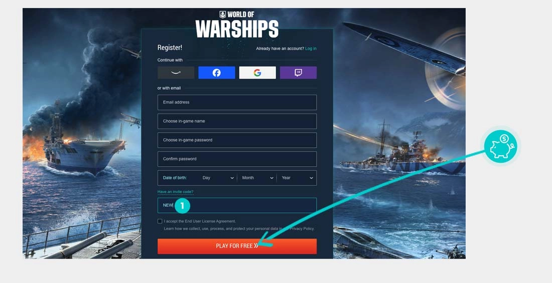 Návod ako uplatniť zľavový kód v košíku e-shopu World of Warships