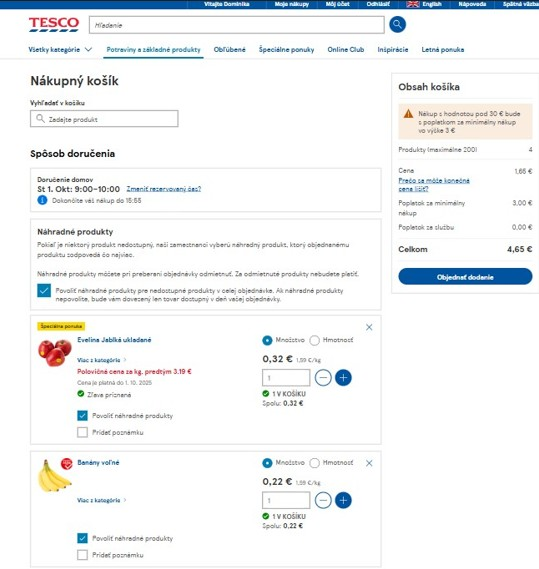 online objednávanie potravín domov