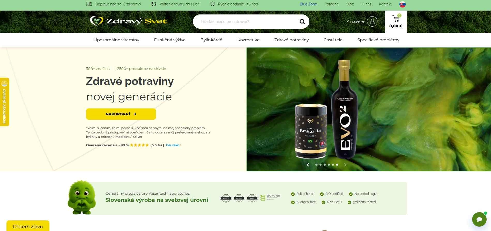 homepage Zdravýsvet.sk lipozomálne vitamíny funkčná výživa bylinkáreň kozmetika zdravé potraviny