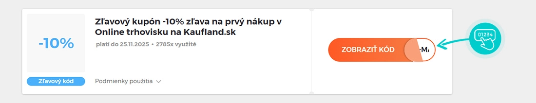 Ukážka zľavového kódu Kaufland