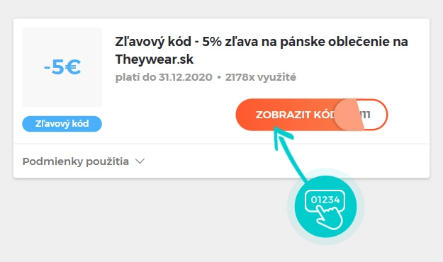 Ukážka zľavového kódu TheyWear