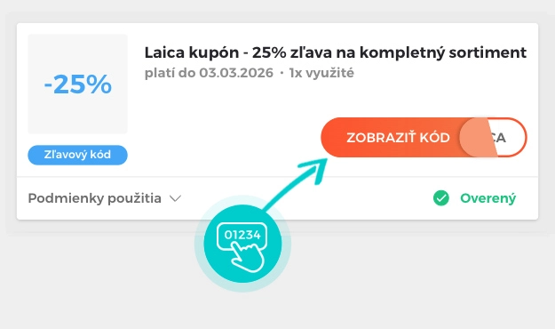 Ukážka zľavového kódu Laica