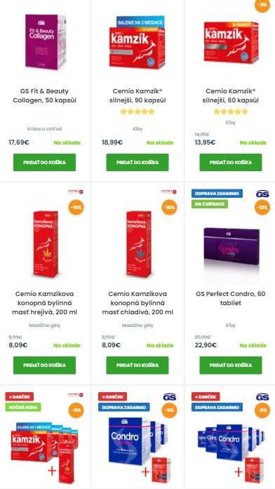 výživové doplnky na kĺby z e-shopu Gs Klub