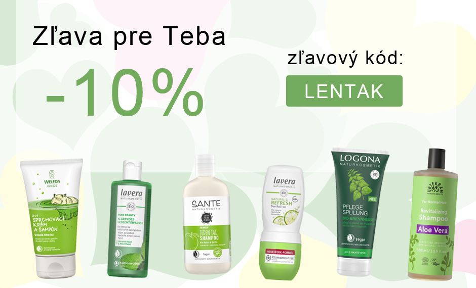 bioterra - kozmeticke pripravky a nad nimi napis 10% zlava a zlavovy kod