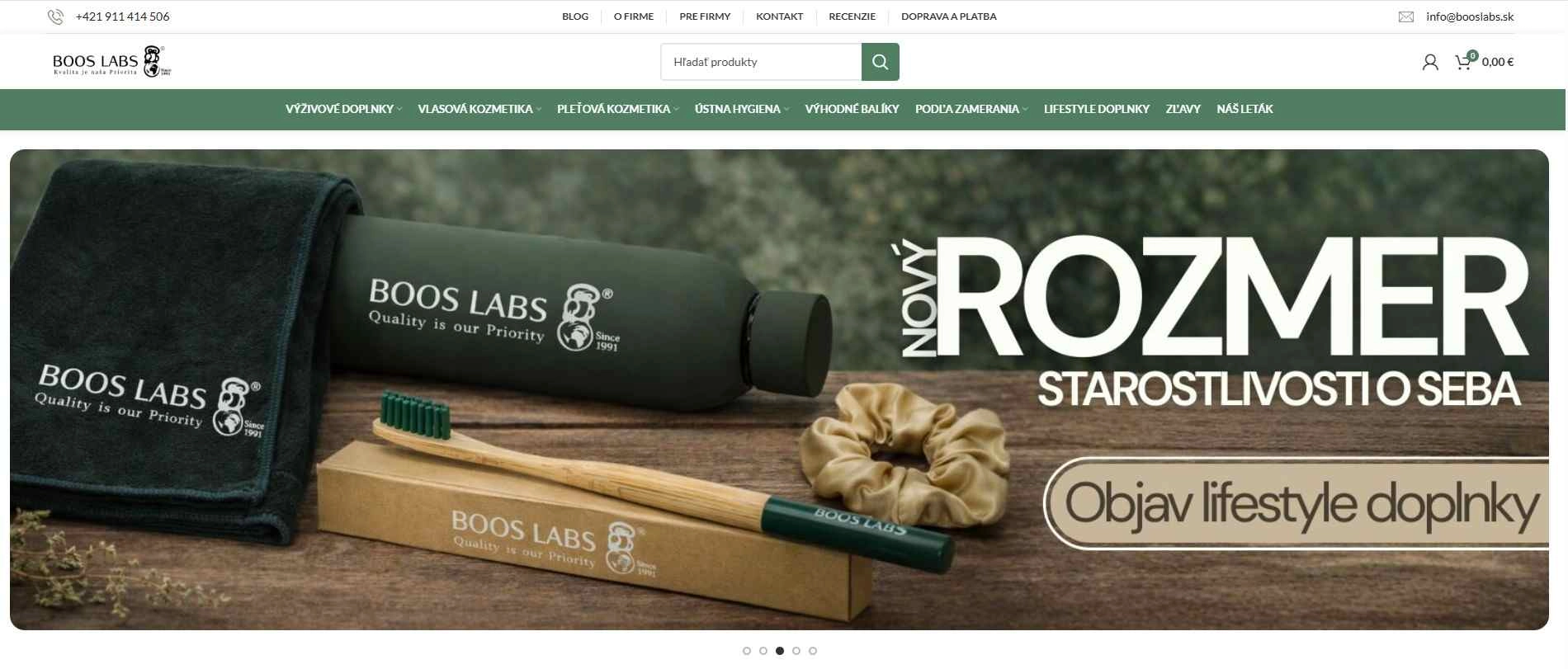 homepage Boos Labs prírodná kozmetika organické vegánske výživové doplnky
