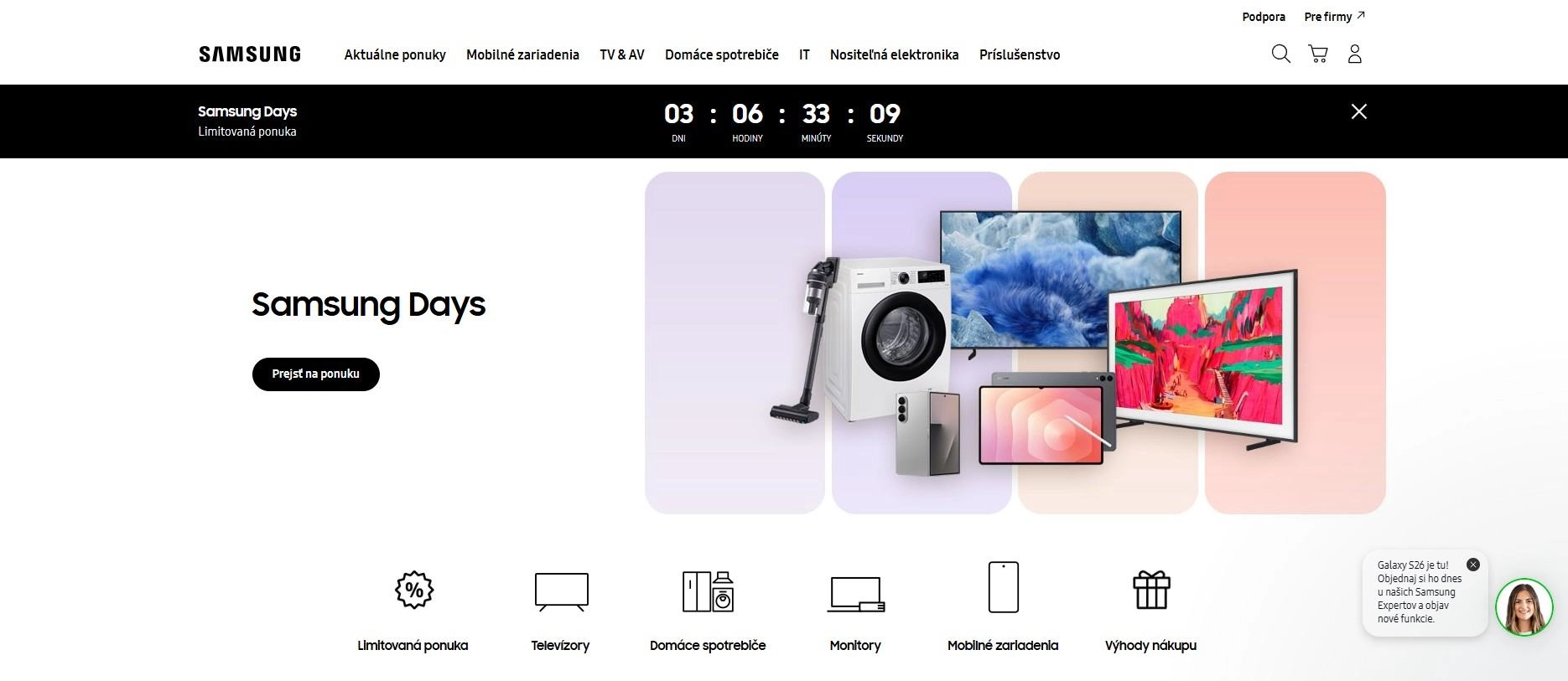 časovo limitované Samsung Days v obchode Samsung