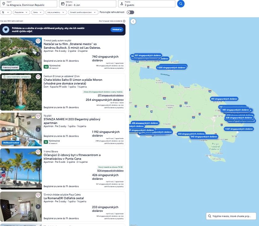 vyhľadávanie dovolenkového ubytovania