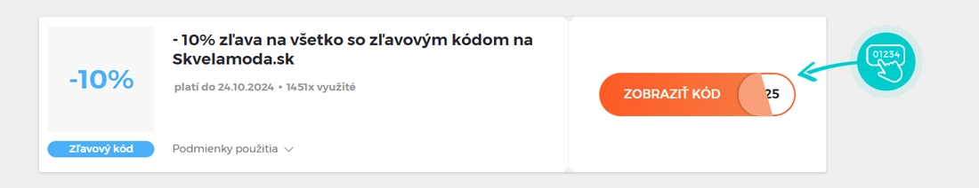 Ukážka zľavového kódu Skvelá Móda