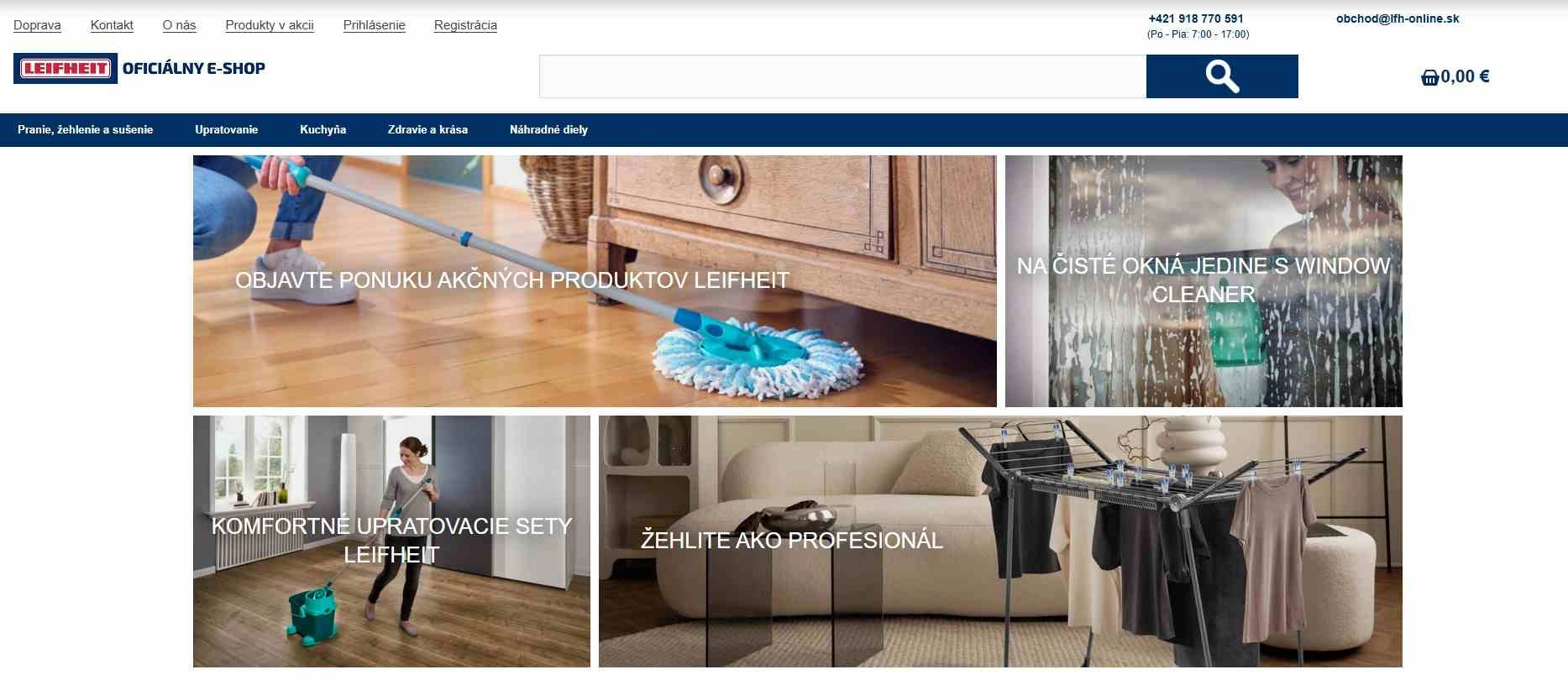 homepage Leifheit produkty na upratovanie pranie do kuchyne