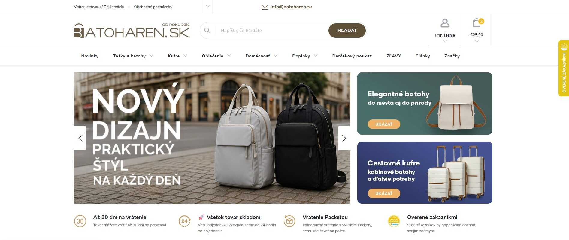 batoharen - aktuálne akcie na batohy a tašky