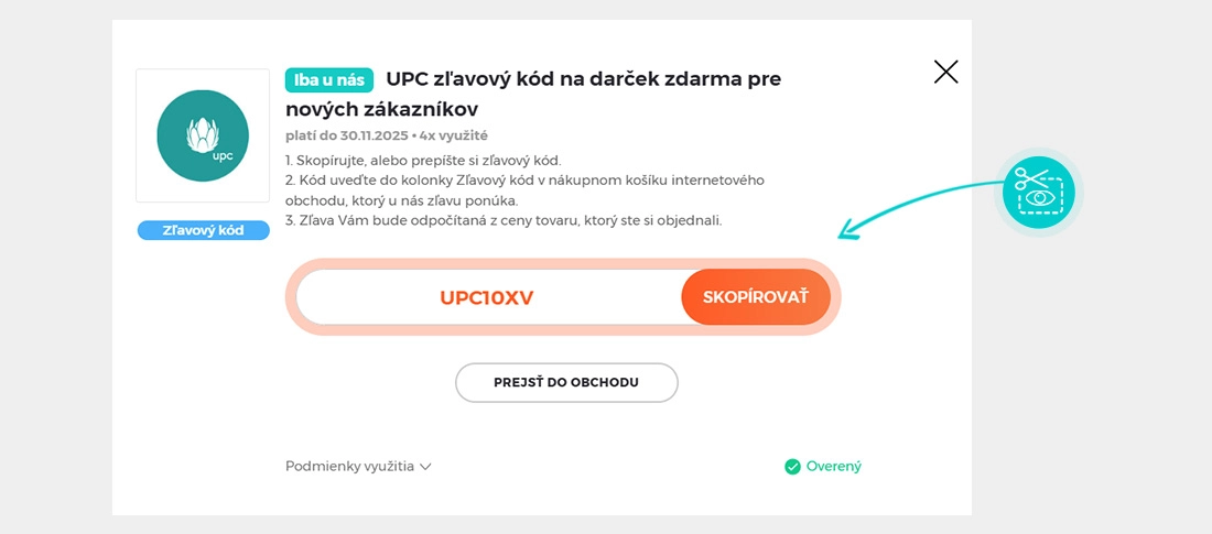 Návod ako skopírovať zľavový kód UPC