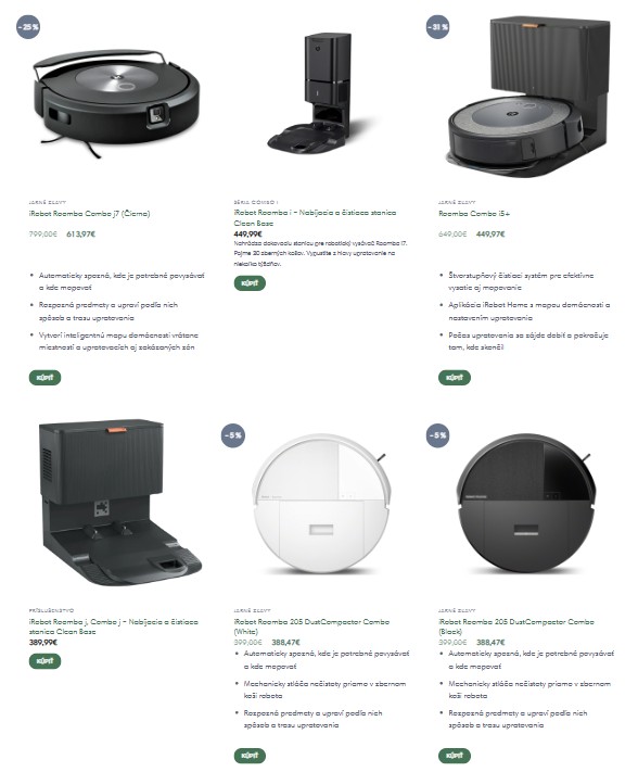 produkty z e-shopu iRobot