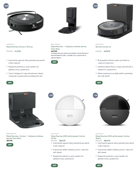 produkty z e-shopu iRobot