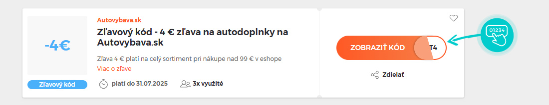 Ukážka zľavového kódu Autovybava.sk