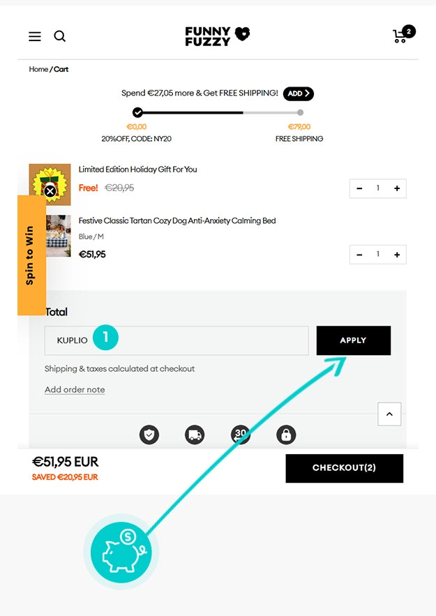 Návod ako uplatniť zľavový kód v košíku e-shopu FunnyFuzzy
