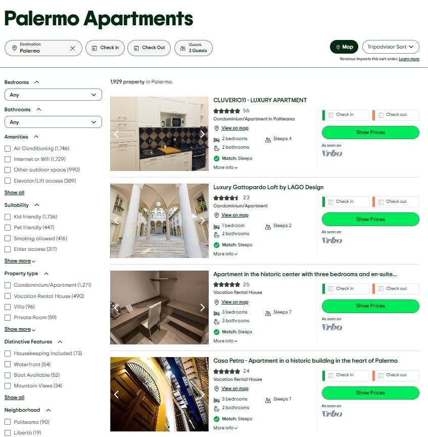 hľadanie ubytovania cez Tripadvisor