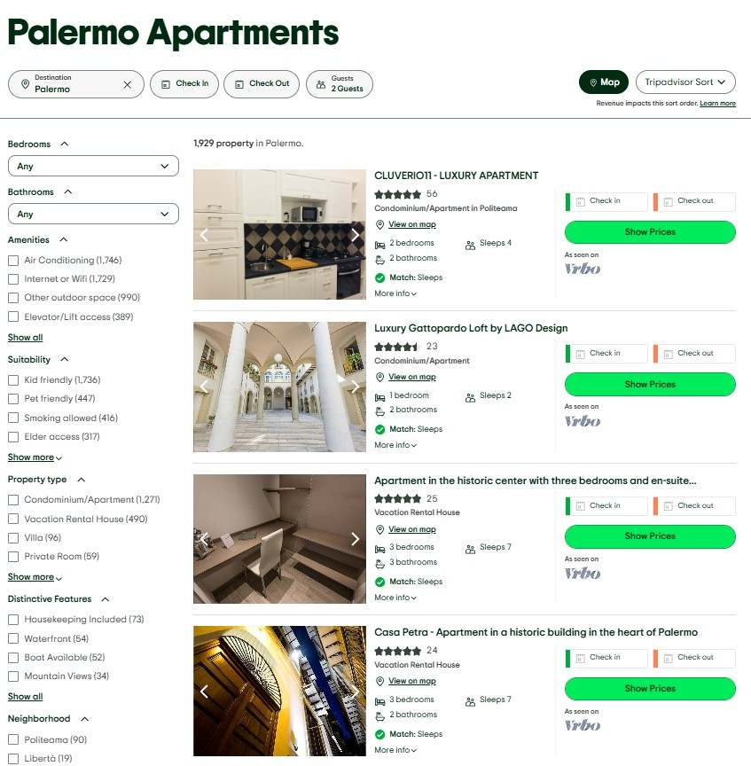 hľadanie ubytovania cez Tripadvisor