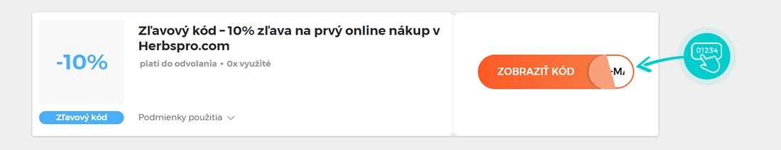 Ukážka zľavového kódu HerbsPro