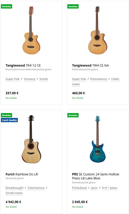 gitary z e-shopu Kytary.sk