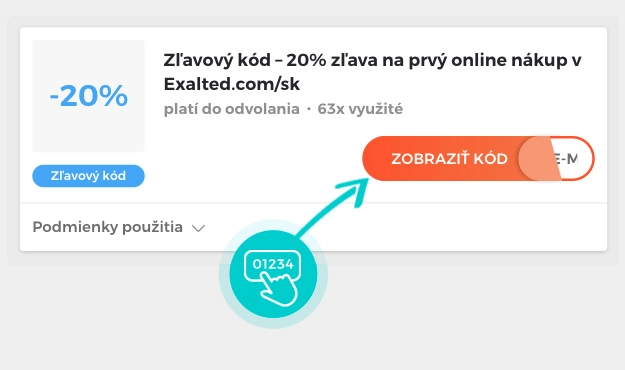 Ukážka zľavového kódu Exalted