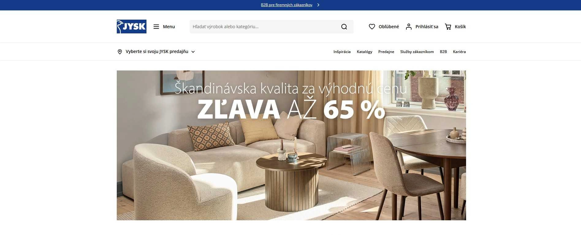 homepage Jysk nábytok dekorácie osvetlenie záhradný nábytok