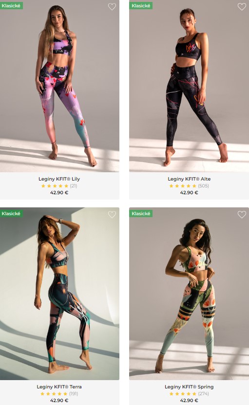 Ponuka dámskych legín v e-shope Klotinkfit.