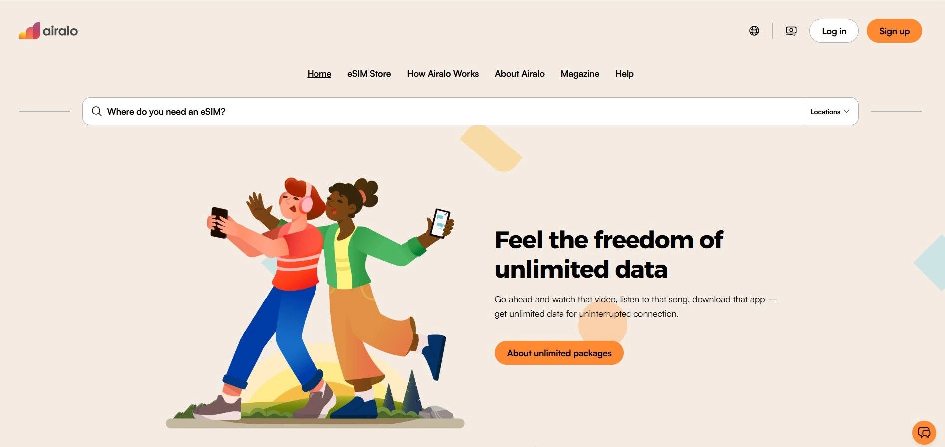 homepage Airalo eSIM karty